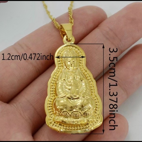 Buddha necklace ,18k gold plated buddha - Picture 2 of 3